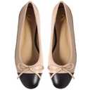 SHODENSE Women Cap Toe Bow Flats Two Tone Slip On Ballet Flats Comfy Closed Round Toe Flats Colorblock 1 Inch Low Flat Heel Dress Shoes Cute Cute Casual Drive Flat Shoes 10 M US