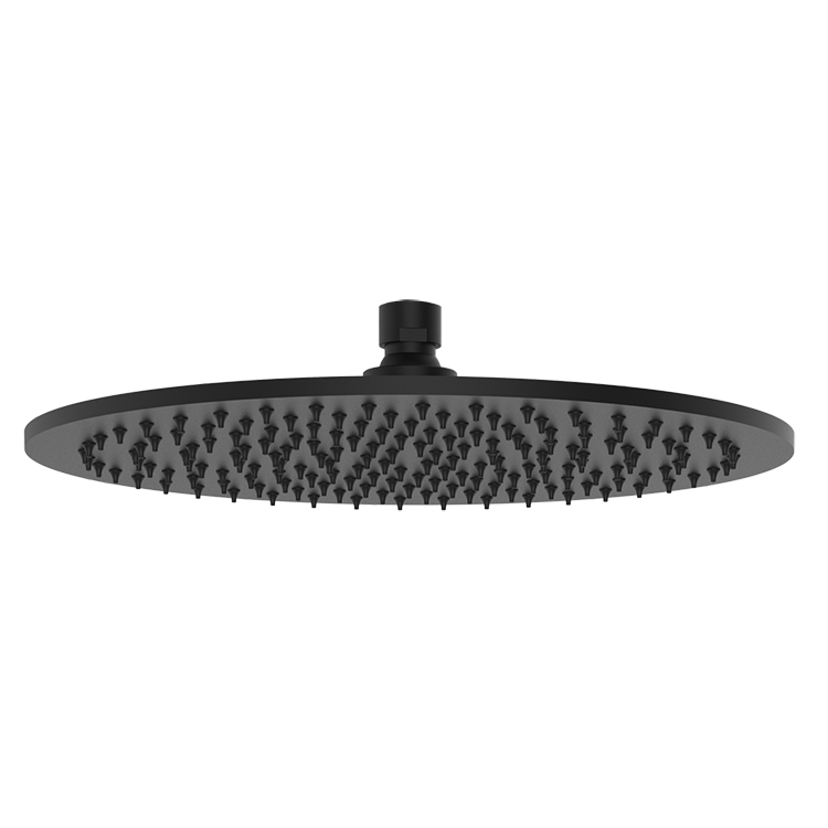 Aquaiaw Fixed Rainfall Shower Head, Seamless Laser Soldered 304 Stainless Steel, Integral 1-Piece, Wall Or Ceiling High Pressure Head Shower, 2.5 GPM, Brass Joint (12 inch Round, Matte Black)