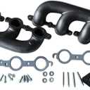 1 Set SHLPDFM Exhaust Manifold LS Swap Cast Iron Raw Exhaust Manifold Headers Fits for Chevrolet LS1LS2LS3 4.8L 5.3L 6.0L WITH All Gaskets and Hardware and Flanges