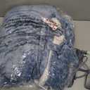 Westinghouse Electric Blanket Twin, Flower Jacquard Heated Blanket Twin Size with 10 Heating Levels and 1-12 Hours Auto-Off, Flannel to Sherpa Reversible, Machine Washable (62" x 84", Blue)