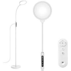 Light Therapy Lamp, 11000 Lux UV-Free Floor Lamp, Full Spectrum LED Sunlight with Touch Remote Control, Adjustable 7 Color Temperatures 9 Brightness Levels for Office Living Room Reading White