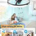 AIKVSXER 20" Ceiling Fan with Light, Modern Low Profile Fan Light, Quiet DC Motor, 6 Speeds, 3000K-6500K Dimmable LED, App & Remote Control, for Bedroom Living Room Indoor Home Decor