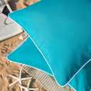 2 x Phantoscope Pack of 2 Outdoor Waterproof Solid Throw Decorative Pillow Cover Decorative Square Outdoor Pillows Cushion Case Patio Pillows for Couch Tent Sunbrella, Teal Blue 12x20 inches 30x50 cm