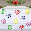 Crtiin 10 Pieces 12 Inch Peppermint Christmas Garage Door Magnets Magnetic Christmas Garage Door Decor Magnet Xmas Decorations Peppermint Car Magnet Sticker for Xmas Refrigerator Decor