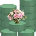 12 Pcs Round Floral Foam,Green Wet Dry Flower Foam Blocks,Florist Plant Foam Block for Artificial Flowers,DIY Craft,Wedding,Party Decoration,Flower Arrangements