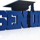 Blue Senior Sign Graduation Decorations Class of 2025 Plastic Photo Booth Props First Day of School Wood Cutout Sign Senior Graduation Party Decor Grad Party Supplies