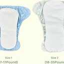 BISENKID 2 Pack Waterproof Cloth Diapers Rubber Pants for Toddlers - Adjustable Outer Shell with 3 Pack Absorbent Diaper Inserts to Prevent Urine Blowouts for Baby Girl, Size 1 (7-17Pound)