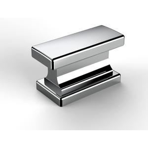 Amerdeco 10 Pack Polished Chrome Cabinet Knobs 1.46 Inch(37mm) Single Hole Cabinet Handles Rectangle Dresser Knobs Drawer Knobs and Pulls for Bathroom Cabinets