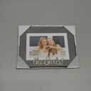 Malden International Designs 4x6 or 5x7 The Girls! Distressed Expressions Picture Frame Silver Finish The Girls! Word Attachment Gray Textured Wood Grain Finish MDF Frame White Beveled Mat