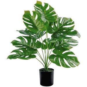 Toopify 19" Large Fake Plants Artificial Palm Tree in Pot for Indoor and Outdoor Home Office Decor