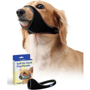 Dog Muzzle, Breathable Mesh Muzzle for Small Medium Sized Dogs, Soft Muzzles to Prevent Biting Barking, Adjustable Comfort Fit, Training and Walking Allows Panting and Drinking (Black, 1XL)