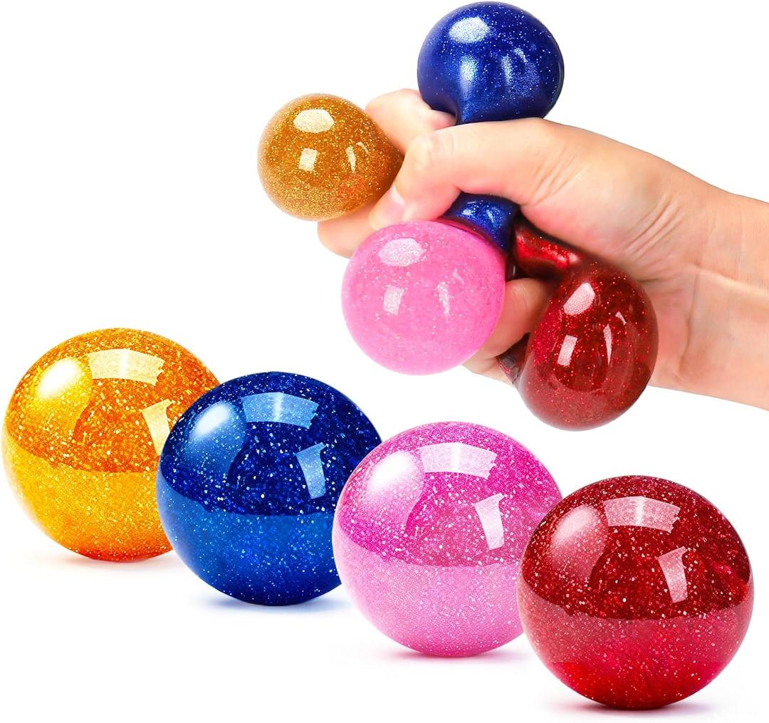 24 Pack Fidget Stress Balls,Sensory Squishy Ball Anti-Anxiety Toys Bulk for Kids, Adults Stress Relief,Fun for Student Classroom Prize, Birthday,Party Favors, Children's Day,Easter Basket Stuffers