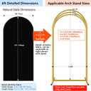 Hemmotop 6 ft Black Arch Cover (No Arch Backdrop Stand), 2-Sided Spandex Arch Covers Stretchy Backdrop, for Wedding, Baby Shower, Birthday Party Decoration