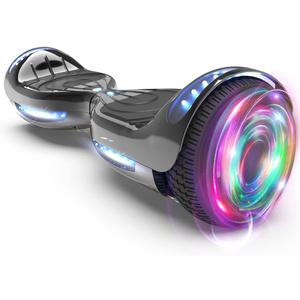 Hoverboard Certified HS2.01 Bluetooth Flash Wheel with LED Light Self Balancing Wheel Electric Scooter (Chrome Black)