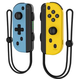 YCCSKY Joycons Controller for Nintendo Switch/OLED/Lite, with Wake-Up, Turbo, 6-Axis Gyro, Dual Vibration & Wrist Straps