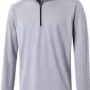 Quarter Zip Pullover Men Performance Dry Fit Stripe Mock Neck Midlayer Golf 1/4 Zip Pullover Mens Sweatshirt