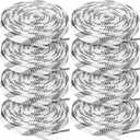Yingzhao 4 Pairs Waxed Hockey Skate Laces 108" Hockey Laces Wide lce Skate Lace Strap for Roller Skates Boots Adults Youth (White)
