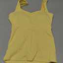 PINKMSTYLE Women Padded Tank Tops Scoop Neck Double Lined Sleeveless with Built in Bras Shirts Slim Basic Summer Clothing, XS