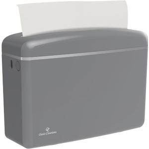 Countertop Multifold Hand Paper Towel Dispenser by Oasis Creations, Single Sheet Dispensing – Glossy Gray