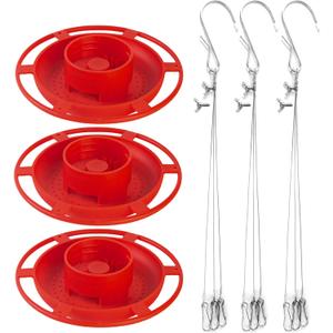3 PCS,Birds Feeder for Outside Hanging,Wild Birds Feeders Suitable for Mason Jar (2.75 in Diameter-8/16/24/32oz) No Jar Included,Birds Feeders as Garden Gift,Red