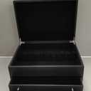 Leather Silverware Storage Box Flatware Storage Case, Leather Silverware Chest with Drawer for Silver, Storing Fine Flatware and Utensils(3 Layer)