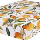 hyha Printed Couch Cushion Covers, Floral Sofa Covers Washable for 2 Cushion Couch, Stretch Pattern Outdoor Cushion Covers for Patio Furniture with Elastic Bottom(Medium, Lemon) (Orange)