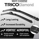 TRICO Diamond 26" + 16" Super Premium Automotive Replacement Windshield Wiper Blades (Set of 2), Passenger and Driver Side All-Weather Beam Wiper Blades for Select Vehicle Models (Item #25-2616)