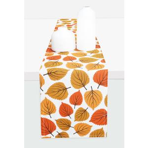PurpleEssences Maple Leaves Fall Table Runner, 14x90-in Autumn Table Runner for Fall Outdoor & Indoor Party, Thanksgiving Table Runners for Kitchen Dining Table, Amber