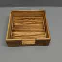 Napkin Holder for Table, Burnt Wood Napkins Holders For Paper Napkins, Farmhouse Square Napkin Holders for Kitchen Home Dinner Table Decor, Napkin Dispenser for Luncheon (Brown)