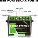 Battery Box Power Center with USB and Anderson Plug, Group 24-31 12V Waterproof Smart Battery Box for Marine, Boat, Trolling Motor, Outdoor Camping, RV (BM001)