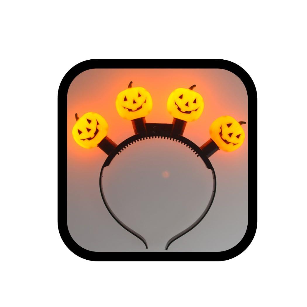 EARENT Light Up Pumpkin Headband Led Halloween Hair Bands Glowing Headpiece Hair Hoops Costume Party Decorations Hair Accessories for Women