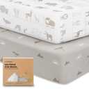 KeaBabies 2-Pack Baby Crib Sheets for Boys, Girls - 52x28 Viscose Derived from Bamboo Toddler Bed Sheets Neutral, Fitted Crib Mattress Cover for Standard Baby Bedding, Soft & Cozy (Savannah)