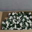 Artificial Fake Flowers Plants for Outdoor Outside Winter Chrsitmas Decoration, Faux Silk White Camellia UV Resistant Realistic for Front Door Porch Planter Pot Patio Balcony, 3 Large Bundles