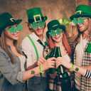 St Patricks Day Accessories for Women St Pattys Accessories Decorations Party Favor Packs Bulk Glasses Wristbands Necklace Green Beard Tattoo Stickers Slap Bracelets