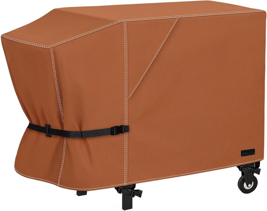 NettyPro Griddle Cover for Blackstone 28" Griddle with Single Shelf, Waterproof Heavy Duty 2 Burner Flat Top Gas Grill Cover 28 inch Cooking Station Camping, Brown