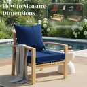 LAGRATY Outdoor Chair Cushions for Patio Furniture24" x 24" Deep Seat Cushions with Backrest for Couch Sofa Chair - Waterproof Fade-Resistant Patio Cushion (Set of 4,Navy Blue)