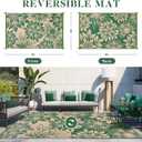 Waterproof Outdoor Rugs 5x8, Green Outdoor Plastic Straw Rug Double-Sided, Fade Resistant Patio Rug, Easy Cleaning RV Camping Mats Outside Carpet Portable for Balcony Porch Garden Deck Picnic
