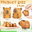 8 Pcs Mini Wood Capybara Figures Bulk Christmas Capybara Ornament Gifts Wooden Carved Animals Figurines Cute Capybaras Decorations Blind Box Accessories for Desktop Room Birthday Decor