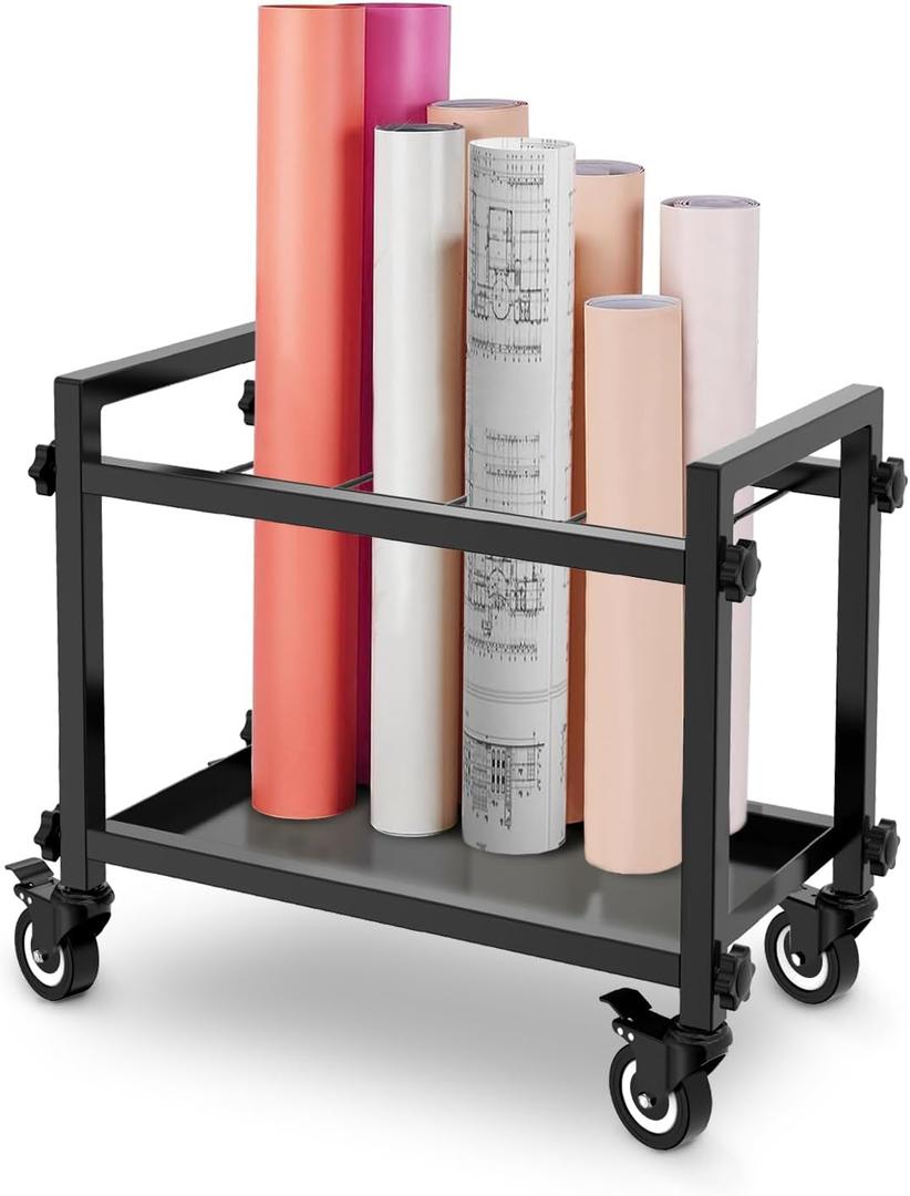 Blueprint Storage Rack Blueprint Holder Metal Blueprint Storage Cart – Neatly Organize Your Blueprints, Art Supplies, Tools in 12 Slots, Perfect for Home Office, Schools, and Architect