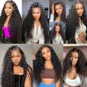 Natural Black Curly Wave Bundles #1B Human Hair Bundles 14 16 18 Inch Double Weft Curly Wave Human Hair Extensions For Women 3 Bundle Total 150g