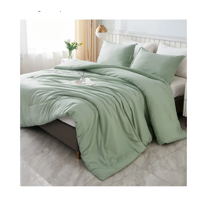 Litanika Queen Comforter Set Sage Green, 3 Pieces Lightweight Comforters Queen Size Solid Bedding Comforters Sets, Down Alternative Comforter Bed Set Quilt Blanket