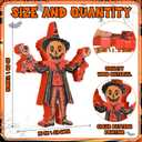 Roowest 7.87 x 5.91 Inches Vintage Halloween Table Decorations Chunky Sitter Wooden Pumpkin Man Rustic Retro Halloween Figurines for Primitive Centerpieces Shelves Mantels Home Indoor Decor