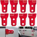 Door Hinge Cover Trim for Jeep Wrangler JL & Gladiator JT 2018 2019 2020 2021 2022 2023 2024 2025 Red Exterior Accessories Cover Overlay Kit Fits Sport Sahara Freedom Rubicon Unlimited (8pcs)