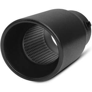 Vurkcy 1.5"-2.5" Inlet Adjustable Diesel Exhaust Tip, 4" Outlet 9" Overall Length Double Wall Stainless Steel Tail Pipe, Bolt-On, Black (fit for 1.5"/ 1.75"/ 2.0"/ 2.25"/ 2.5" OD Tailpipe)