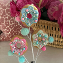 Hobby Lobby Donut pick Sweet treat themed Christmas Holiday decoration tree 6Pack