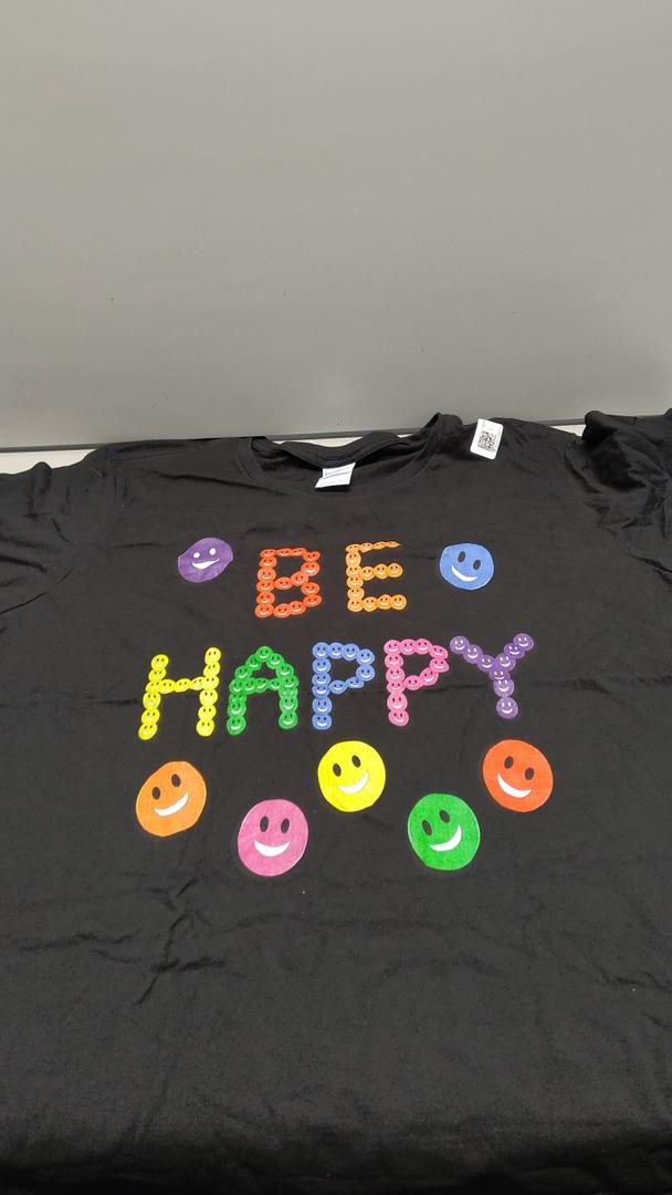 Be Happy T-Shirt (XXL, Black)