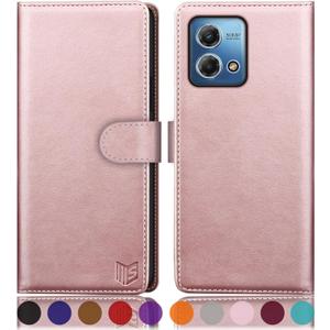 SUANPOT for Moto G Stylus 5G 2023 Wallet case RFID Blocking Credit Card Holder, Flip Folio Book PU Leather Phone case Shockproof Cover Women Men for Stylus 5G 2023 case Rose Gold