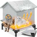 Heated Cat House for Outside Winter, Outdoor Cat Shelter with Heater for Cat Kitty, Outdoor Cat House Weatherproof for Small Pets.(Large Size)
