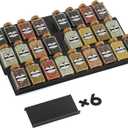 Artibear Aluminum Spice Drawer Organizer, Spice Rack Tray for Kitchen Cabinet, 6 Pieces Set-Expandable Seasoning Storage Rack From 8"-16" Insert for Drawer/Countertop (Jars Not Included)