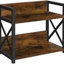 YINMIT Countertop Shelf Organizer,Coffee Bar Accessories,Spice Rack,Coffee Counter Shelf,2 Tier Coffee Organizer Station for Mugs,Cups,Cream,Syrup(Rustic Brown, Small)